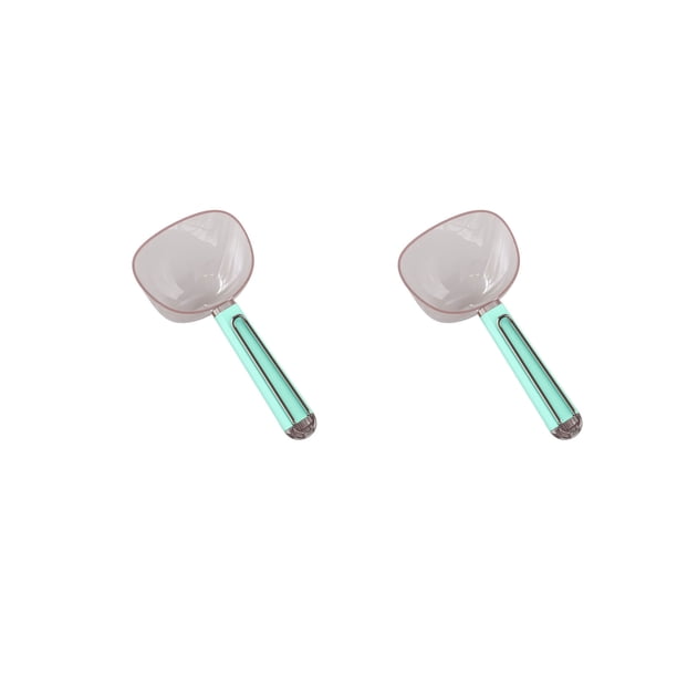 Cuchara Medidora Paquete de 2 cucharas medidoras de cocina de gran capacidad y palas para arroz, cucharas dos en uno para raciones de granos, harina e ingredientes para hornear (azul claro) Rkxzt