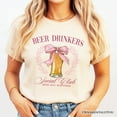thumbnail image 2 of Beer Drinkers Social Club T-Shirt, Coquette Pink Bow Tee for Girly Summer Bachelorette Vibes, 2 of 6