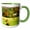 Green/White, variant on 3drose, Vermont, Green Mountains. Farm with Hay Bales - Us47 Rdu0025 - Richard Duval, 11oz Two-tone Green Mug