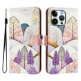 thumbnail image 2 of Compatible for iPhone 16 Pro Wallet Case, Painting Pattern Premium PU Leather [Credit Card Holder] [Wrist Strap] Flip Stand Feature Purse Case Full Protective Pattern Phone Cover, Landscaping, 2 of 17