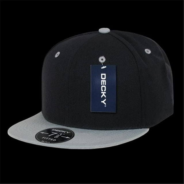 Decky RP1-PL-BLG-27 Retro Fitted Caps Black & Grey - 7.5