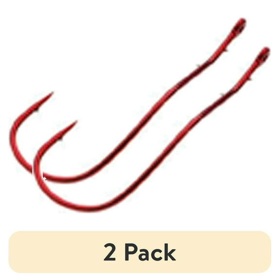 (2 pack) Mustad Slow Death Hook - Size: #1 (Red) 10pc