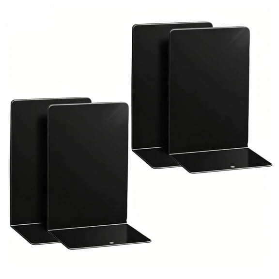 zrova Heavy Duty Metal Bookends for Shelves, Book Stopper & Organizer, Home Office Supplies