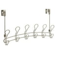 thumbnail image 3 of (4 pack) Mainstays SnugFit Over-the-Door Towel & Robe Rack – 6 Double Hooks, Satin Nickel, 3 of 8