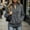 Gray, variant on Half Button Corduroy Pullover for Women - Relaxed Fit with Kangaroo Pocket, Wine,Size M