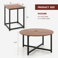 thumbnail image 3 of Gymax Ensemble de Tables Gigognes Rondes de 3 Tables Basses Modernes/de Style Ferme avec 2 Tables d'Appoint Noyer et Noir, 3 of 9