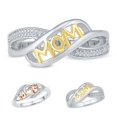 thumbnail image 4 of Langgg Delicated Mom Letter Rings Women Sparking Rhinestone Hollow out Mother Bithday Christmas Gift Ring, 4 of 9