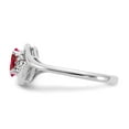 thumbnail image 4 of Solid 14k White Gold Ruby Diamond Engagement Ring Size 6.5 (.02 cttw.), 4 of 6