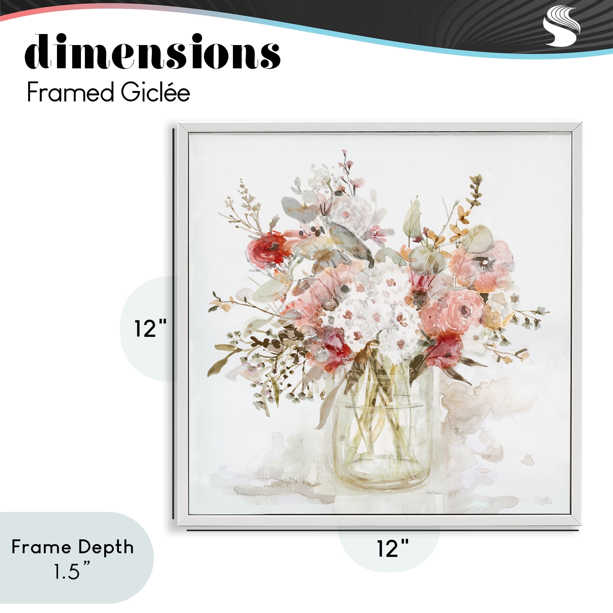 Stupell Industries Soft Blush Botanical Bouquet White Framed Giclee Art, design by Carol Robinson