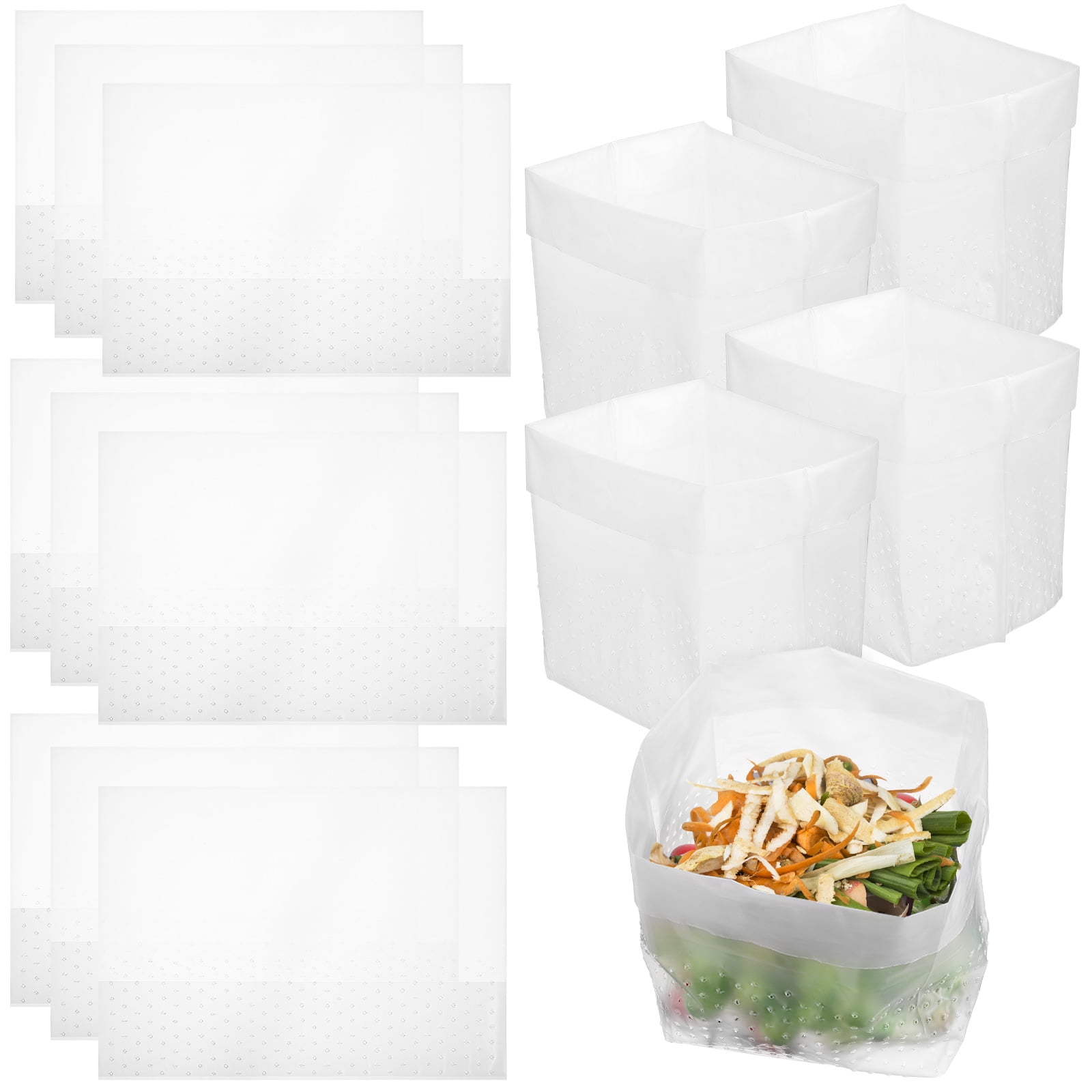 150 Pcs Trash Bags Hollow Waste Bags Free Standing Garbage Bags for Kitchen Sink Bathroom Bedroom