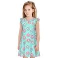 thumbnail image 1 of Balery Colorful Sweet Donuts Camisón de princesa para niñas, pijama de algodón con mangas abullonadas, suave y bonito.-XX-Large, 1 of 6