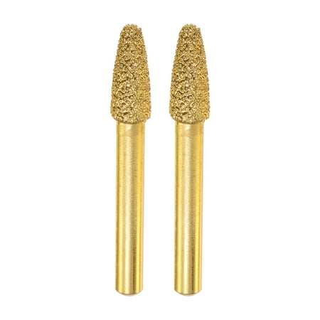

2 Pack Diamond Mounted Point 8mm Brazed Grinder Flame Head 6mm Shank Grinding Rotary Bits