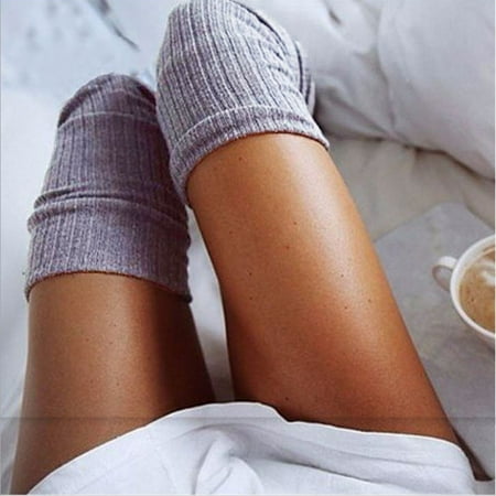 

GXSR Winter Thick Warm Women s Sexy Knit Crochet Soft Cotton Long Boot Socks Leg Warmer Thigh Knee High Stockings
