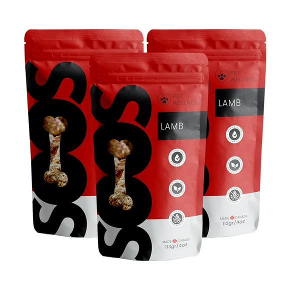 SOOS Wellness Gâteries Wellness à l'Agneau pour Chiens (Lot de 3)