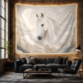 thumbnail image 6 of White Horse in Moonlight with Golden Sprigs, Dreamy Surreal Wall Art for Nature Lovers, Mystical Animal Decor Housewarming Gift Tapestry Wall Hanging for Bedroom and Living Room, 6 of 7