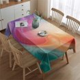 thumbnail image 2 of Rainbow Tie Dye Swirl Pattern Rectangle Tablecloth 60"x84",Waterproof Polyester Rectangle Table Cloth, Wipeable Spillproof Polyester Tablecloth for Dining, Camping, Indoor and Outdoor, 2 of 5