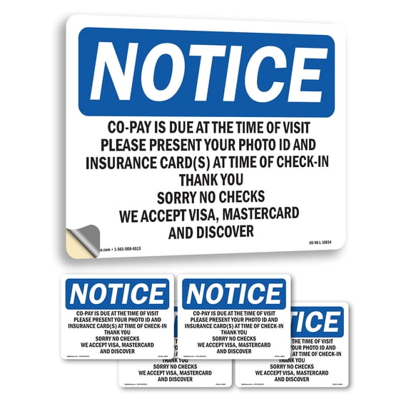 Co OSHA Notice Vinyl Decal Label 18 Inch x 12 Inch - 5 Pack