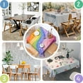 thumbnail image 4 of Rainbow Tie Dye Wave Pattern Square Tablecloth,Waterproof Square Table Cover,Wipeable Spillproof Washable Table Cover for Home Kitchen Party Decor 52"x52"(132x132cm), 4 of 6