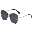 thumbnail image 1 of Gafas de sol rectangulares para mujer y hombre, modernas, estilo retro, de los años 90, cuadradas, con protección UV, color piel, 1 of 4
