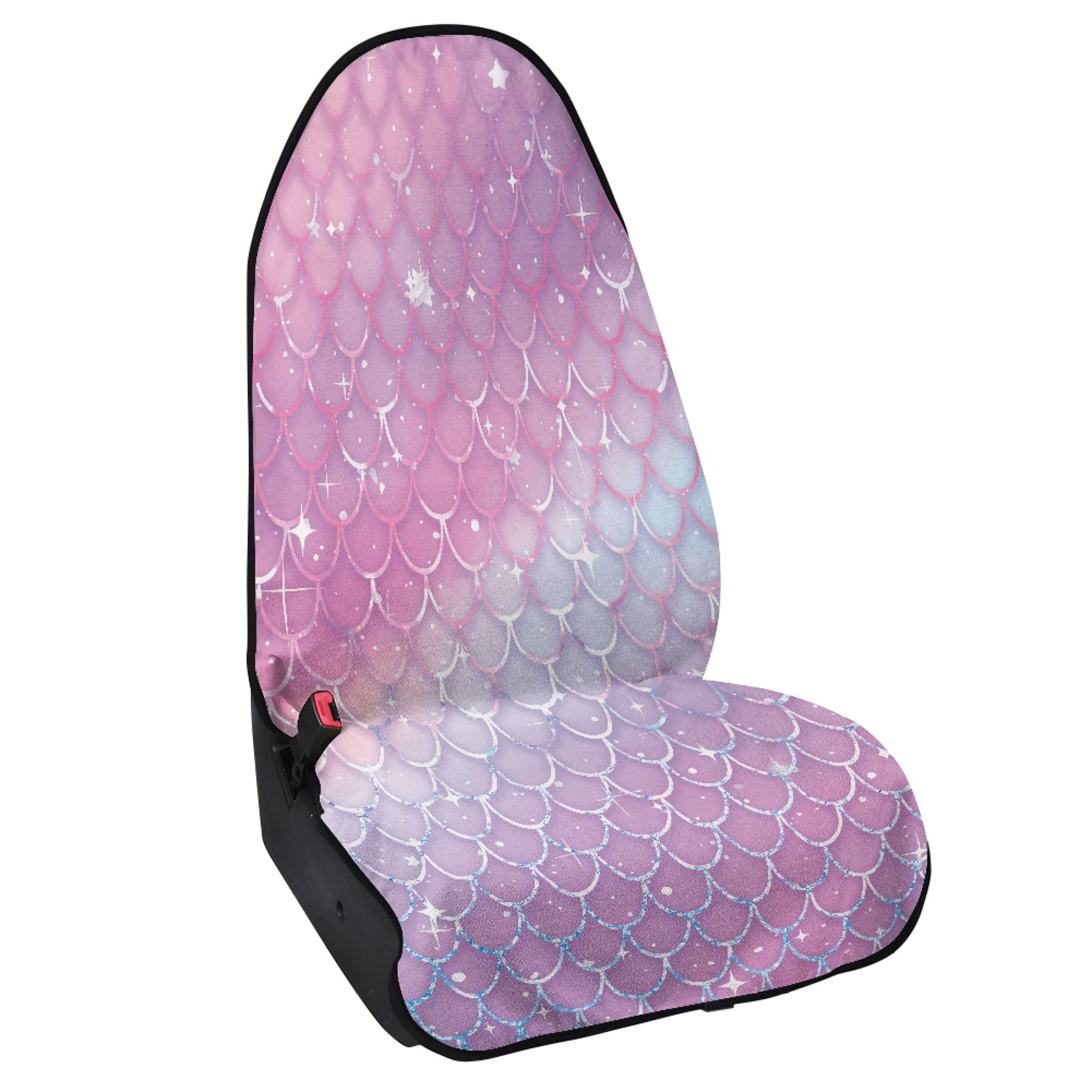 XYZCANDO Pastel Gradient Mermaid Scale Car Seat Cover - Sweatproof & Waterproof Protector | Soft Microfiber, Universal Fit for Cars, SUVs & Trucks