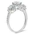 thumbnail image 3 of 1.79 ct Brilliant Round Cut Genuine Cultured Diamond SI1-SI2 G-H 18K White Gold Halo Three-Stone Promise Wedding Statement Engagement Designer Ring size 11, 3 of 7