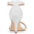 thumbnail image 3 of DARING DIVA Women's Glitter Ankle Strap Stiletto Heel Sandals White 9, 3 of 7