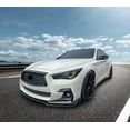 thumbnail image 4 of Ikon Motorsports Front Bumper Lip Compatible With 2018-2024 Infiniti Q50 Sport Models Carbon Fiber Print PP Polypropylene 3PCS Add-On Front Lip Spoiler Splitter, 4 of 9