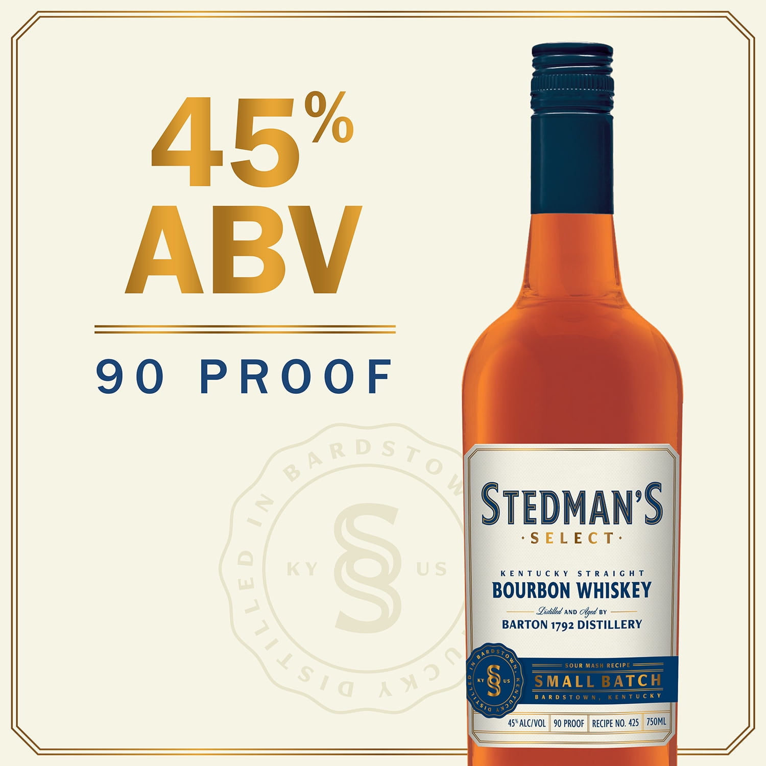 Stedman’s Select Kentucky Straight Bourbon Whiskey, 750 ml Bottle, 45% ABV