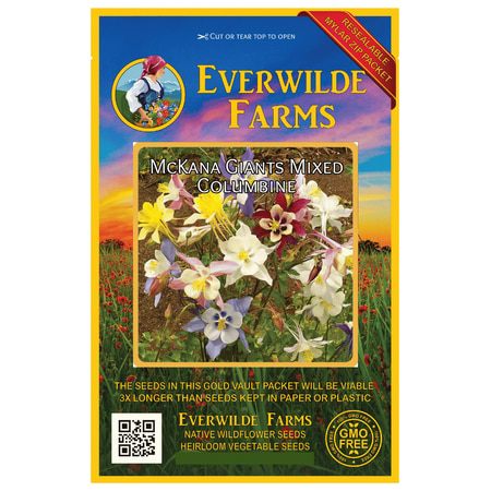 Everwilde Farms - 1250 McKana Giants Mixed Columbine Native Wildflower Seeds - Gold Vault Jumbo Bulk Seed