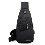 3P Experts 3PX-SlingBag-Black Sling Shoulder Backpack Chest Bag for Women & Men with USB Charging Port, Black