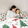 thumbnail image 4 of Manfei Merry Xmas 7-Piece Bedding Comforter Set,Kawaii Christmas Tree King Bedding Sets,Green Red White Bed Sheets For Girl,Super Cozy Room Decor Reversible, 4 of 8