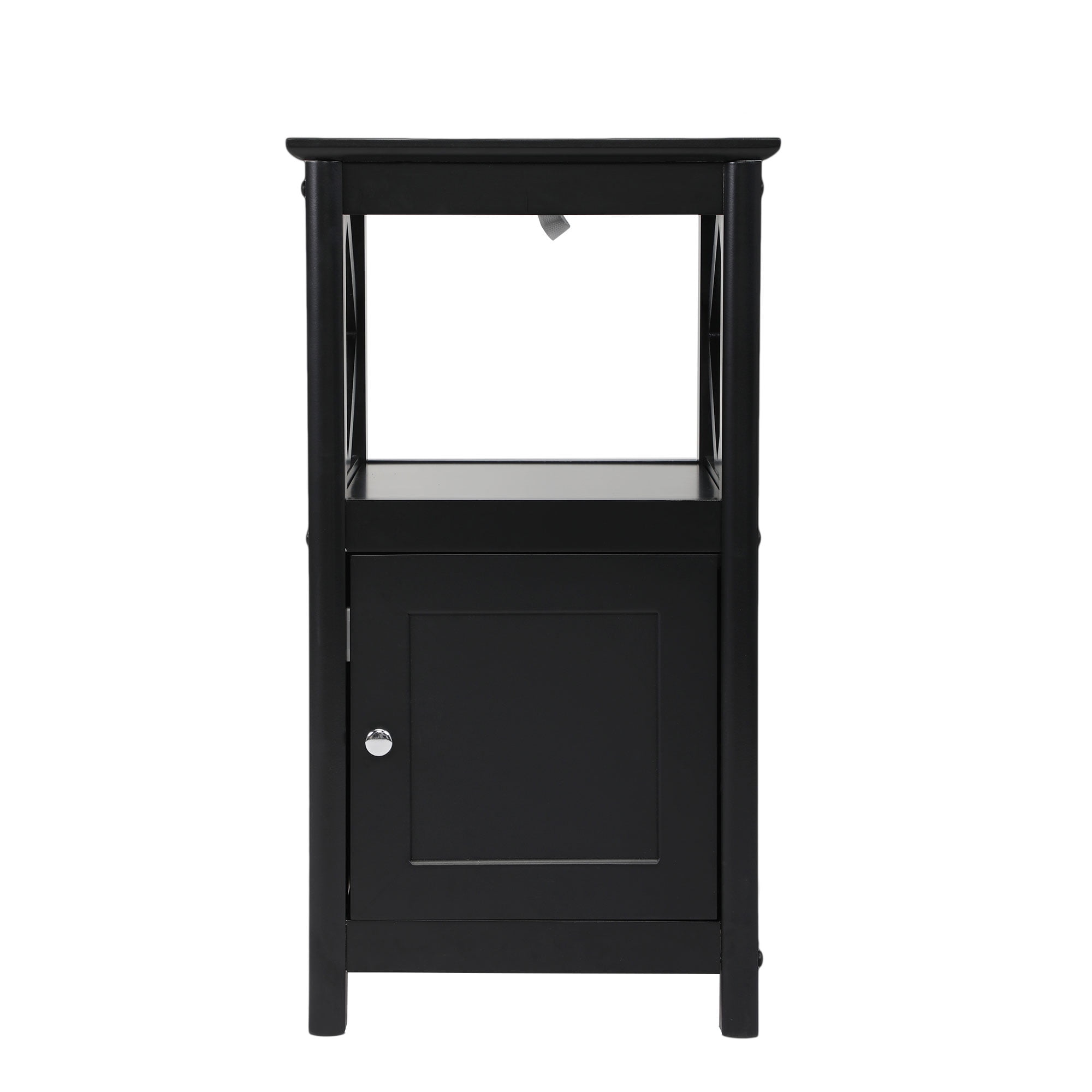 Kepooman Modern Versatile High-Leg Nightstands Side End Table Night Stand Storage Shelf with Drawer for Living Room Bedroom, Black Kepooman Modern Versatile High-Leg Nightstands Side End Table Night Stand Storage Shelf with Drawer for Living Room Bedroom, Black
