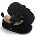 thumbnail image 4 of Ticikt Baby Girls Mary Jane Flats Sparkly Bowknot Princess Dress Crib Shoes Non- for Toddler First Walkers,Color:Black,Size:6-9 Months, 4 of 6