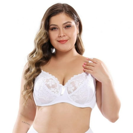 

Lace Bra for Women Unlined Sexy See Through Deep V Bralette Underwire Bra