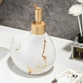 thumbnail image 3 of THLKIF Marble Texture Soap Dispenser, 2-in-1 Ceramic Bottle for Hand and Dish Soap, Refillable Pump for Kitchen and Bathroom Countertop Use, 3 of 8
