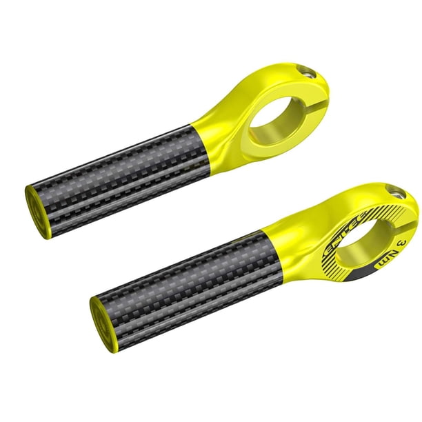2 topes de manillar de bicicleta de montaña de fibra de carbono, 22,2 mm (7/8") Amarillo fluorescente