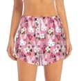thumbnail image 4 of Lsque Rose Rabbit Printed Women's Running Shorts with Liner Pockets,Elastic Quick Dry Workout Athletic Gym Yoga Shorts,Womens High Waist Shorts-Small, 4 of 9