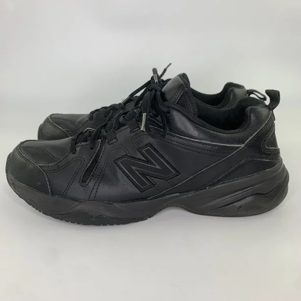 New Balance 608 V4 All Black Leather Comfort Walking Shoes Mens Size US 12 D