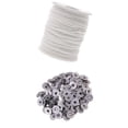 thumbnail image 1 of AMLESO Pack 200 Metal Candle Sustainer Tab Base 2.5mm & 1 Roll Candle Making Wicks, 1 of 8