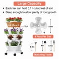 thumbnail image 3 of Gamexcel 5 Tier Stackable Vertical Garden Planter Tower with Wheels, Indoor Outdoor Strawberry Herb and Vegetable Planter, 3 of 7