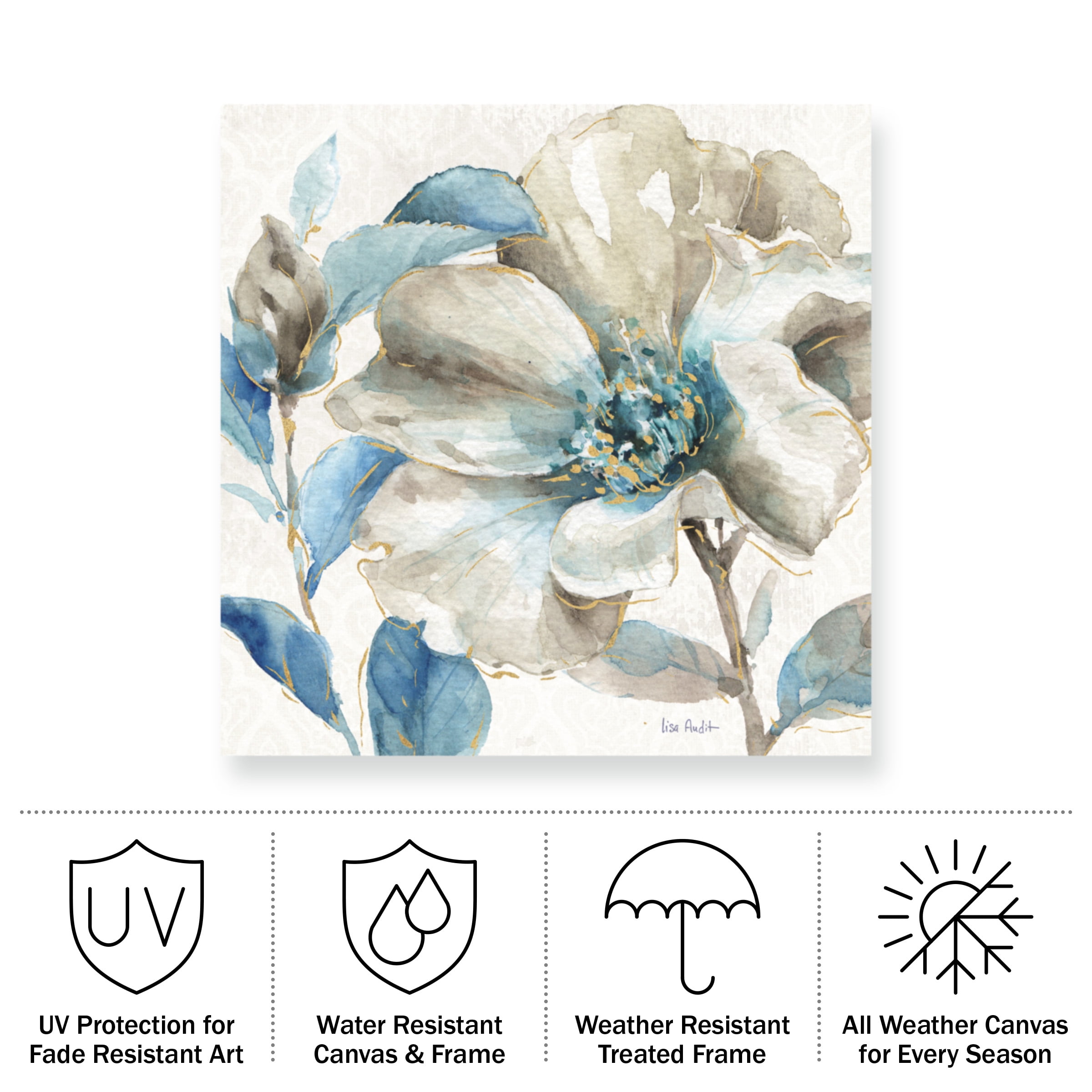 Lisa Audit 'Indigold IV' Outdoor All-Weather Wall Decor