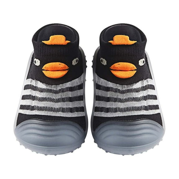 Otqutp Toddler Sports Sneakers Baby Girls Boys Animal Cute Knitted Breathable Shoes Non Slip Sole Socks Soft Sole Casual Shoes Soft Sole Cotton Mesh On Sneaker(Black,6-9 Months)