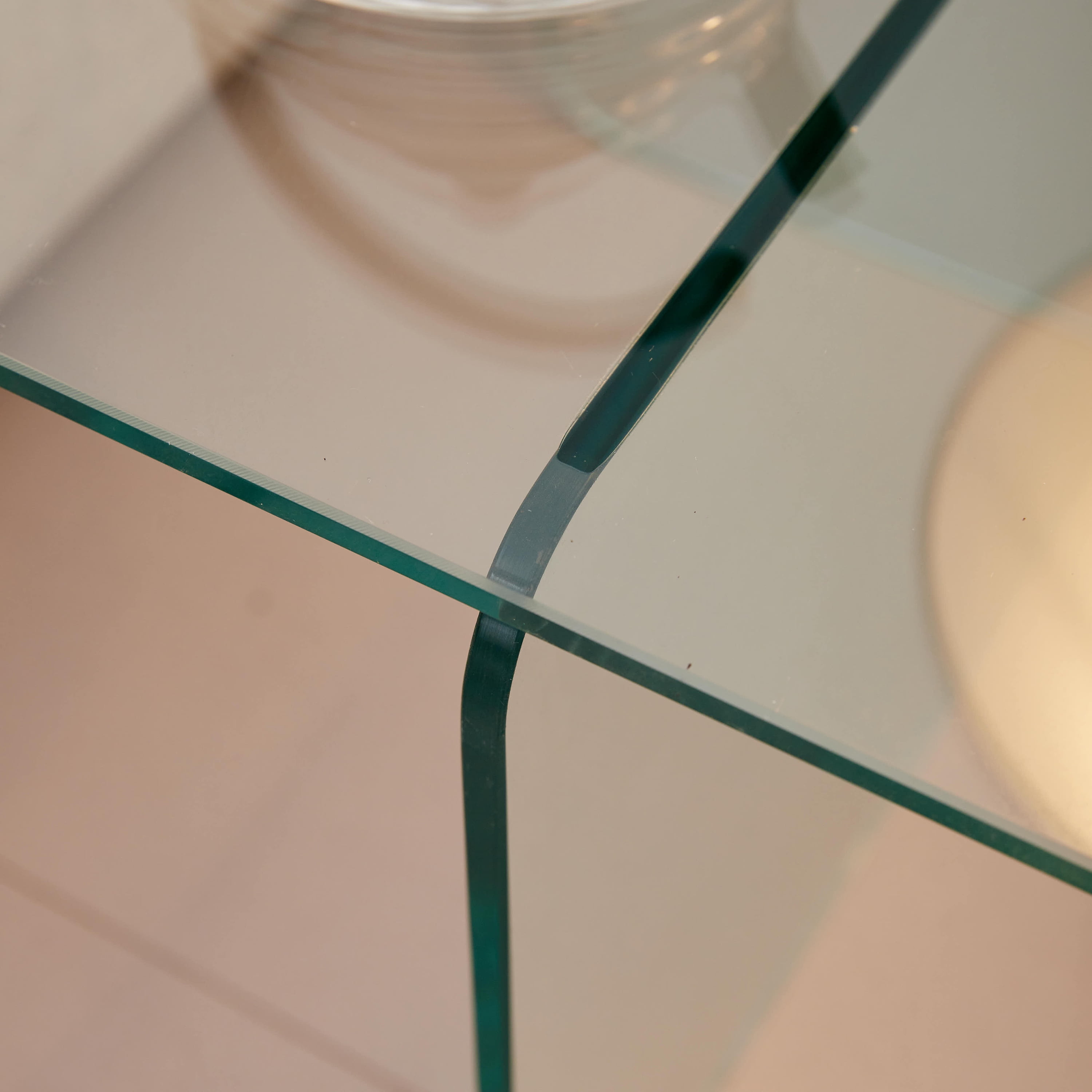 MAYEERTY Tempered Clear Glass SideTable, Small Tea Table, Night Stand Tempered Glass