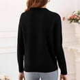 thumbnail image 4 of Women's Casual and Fashionable Lapel Long Sleeve Knitted Solid Color Top Sweater for Stylish and Versatile Outfits,Black,XL, 4 of 6