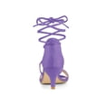 thumbnail image 2 of BLISSFUL STEP Women's Open Toe Kitten Heel Lace Up Sandals, 2 of 7