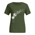 thumbnail image 4 of T-Shirt à Manches Courtes à Col Rond Imprimé pour Femmes, 4 of 5