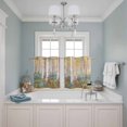 thumbnail image 3 of Yellow Blue Oil Painting Kitchen Curtains Small Short 39 Inch Length, Contemporary Abstract Art Grommet Top Bedroom Living Room Curtains, Light Filtering Cafe Curtain Drapes 2 Panels Set 55''x39'', 3 of 9