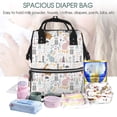 thumbnail image 5 of Xecao Fall Rabbit print Large Capacity Nappy Bag is a multi-functional waterproof travel backpack, perfect as a nursing bag or mummy backpack for women, 5 of 6
