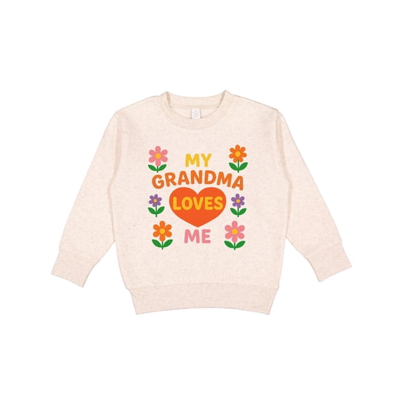 Inktastic My Grandma Loves Me Heart and Flowers Toddler Sweatshirt
