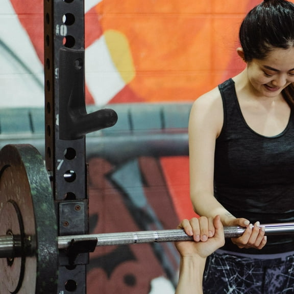 FRCOLOR  2 Pcs Lifting Barbell Stand Rack Mount Dumbbell Holder Fitness